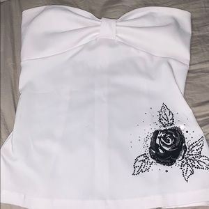 Strapless white top